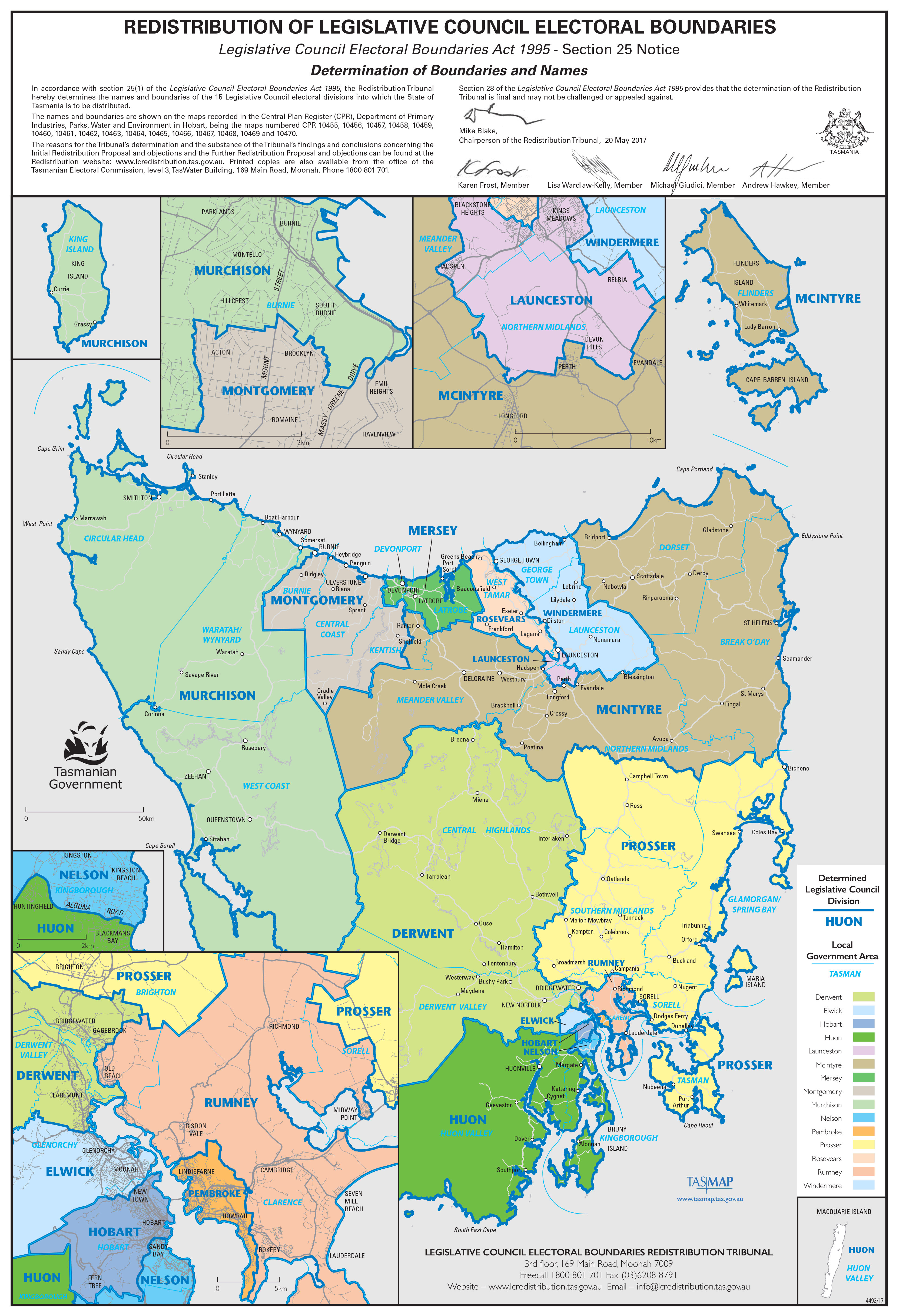 Tasmanian Electorates Map